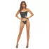Bombshell - bustier set - leopard print - met string - zwart - L