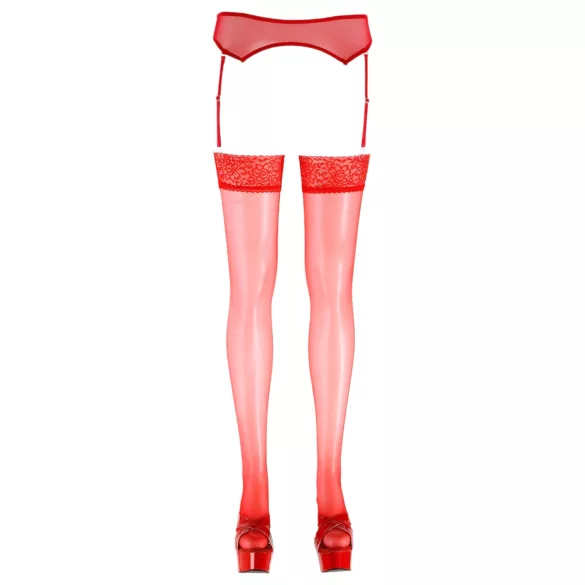 Cottelli - Kanten stay-up kousen - rood