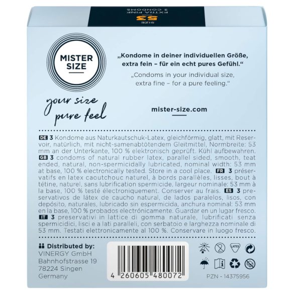 Mister Size - condoom dun - 53mm - 3 stuks