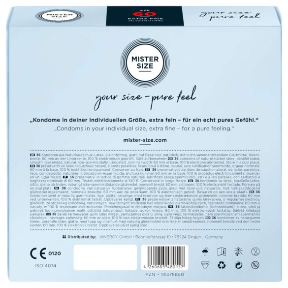 Mister Size dunne condoom - 60mm (36st)