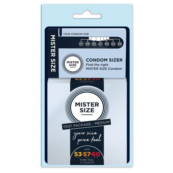 Mister Size condoom testpakket met penismaatmeter - 3 stuks