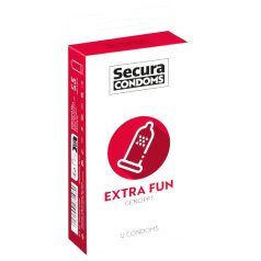 Secura Extra Fun - geribbelde condooms - 53mm - 12 stuks