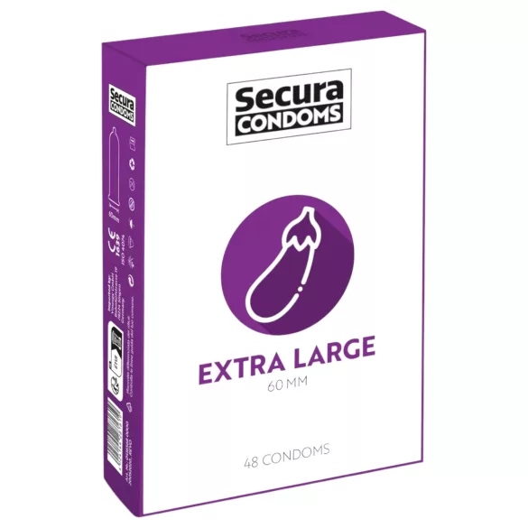 Secura Aubergine - extra groot condoom - 60 mm (48 stuks)