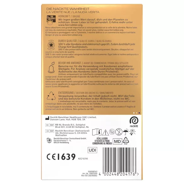 Durex Hautnah - extra glijmiddel condooms - 10 stuks