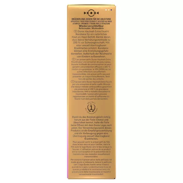 Durex Hautnah - extra glijmiddel condooms - 10 stuks