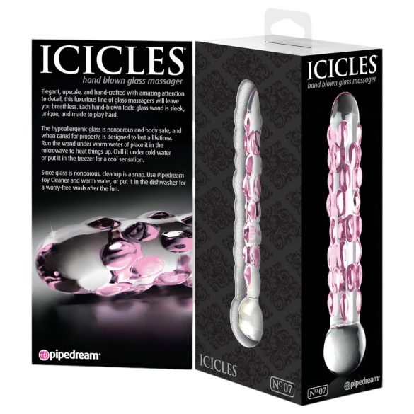 Icicles No. 7 - glazen dildo - met kralen