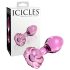 Icicles No. 48 - glazen buttplug - bloemenmotief - roze