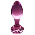 Icicles No. 48 - glazen buttplug - bloemenmotief - roze