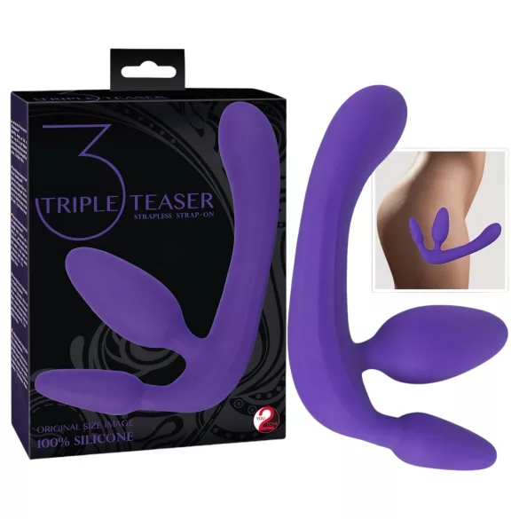 You2Toys - Tripla, opzetbare dildo zonder harnas (paars)