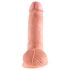King Cock 7 balzak dildo (18 cm) - natuurlijk