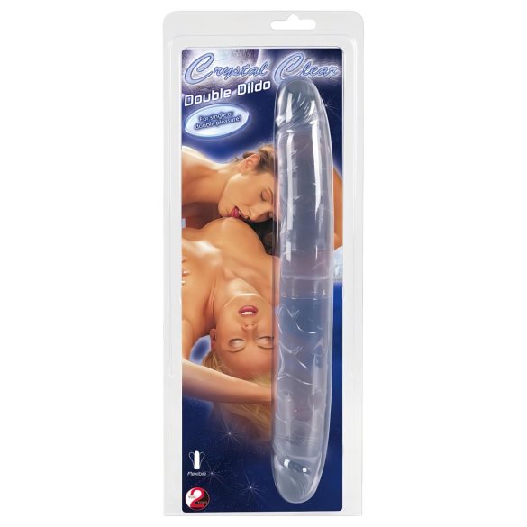 Kristal - dubbel dildo - transparant glas - 34cm