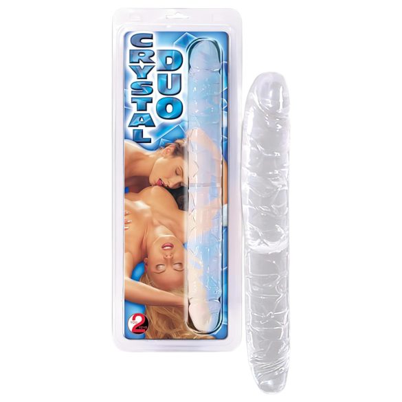 Kristal - dubbel dildo - transparant glas - 34cm
