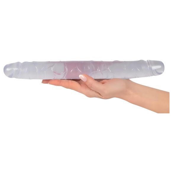 Kristal - dubbel dildo - transparant glas - 34cm