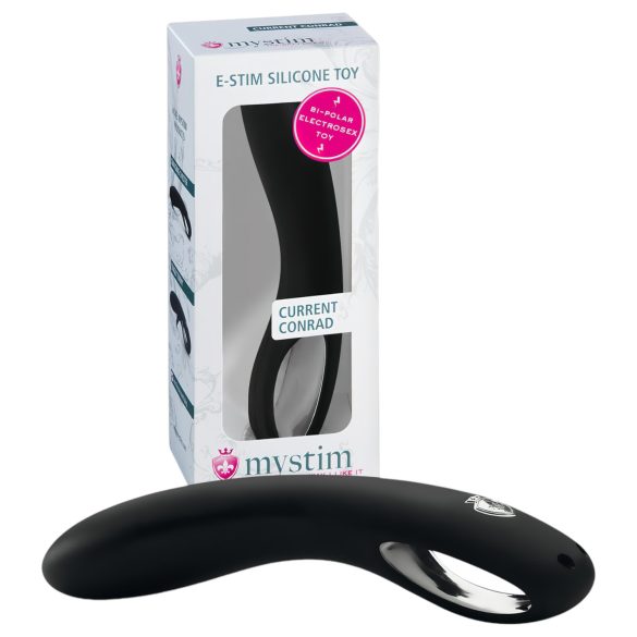 mystim Current Conrad - elektro dildo - siliconen - zwart
