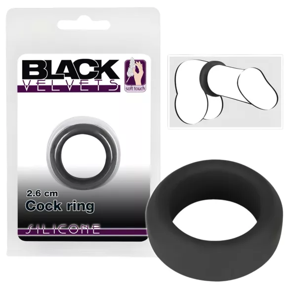 Black Velvets - penisring - dik siliconen - zwart - 2,6 cm
