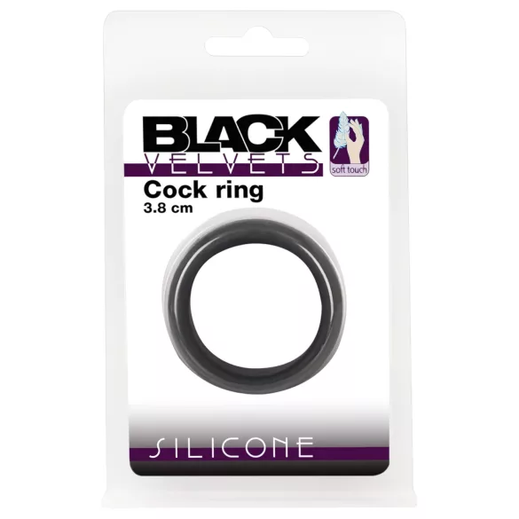 Black Velvets - penisring dikwandig - 3,8 cm - zwart