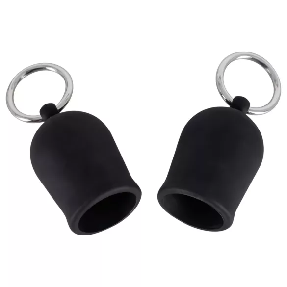 Black Velvets - tepelzuiger met metalen ring (zwart)