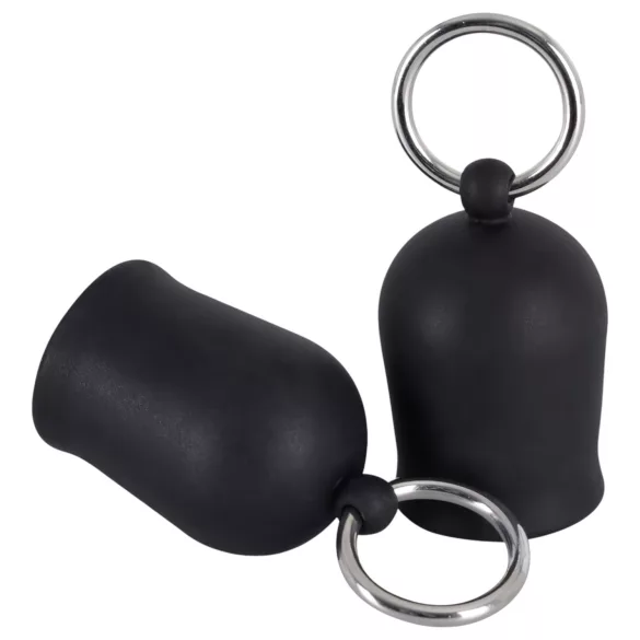 Black Velvets - tepelzuiger met metalen ring (zwart)