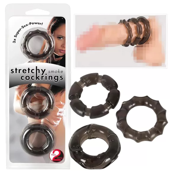 You2Toys - Penisringen set - 3 stuks - grijs