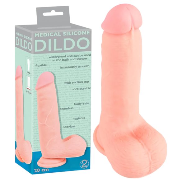 Medisch - rechte siliconen dildo (20 cm) - natuurgetrouw