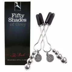   Fifty Shades of Grey - tepelklemmen - verstelbaar - metaal - grijs