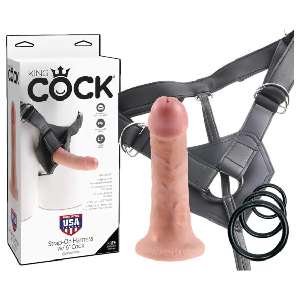 King Cock Strap-on 6 - opbindbare dildo - naturel