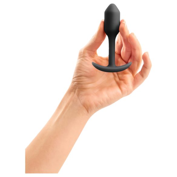 b-vibe Snug Plug 1 - anaal plug met binnengewicht (55g) - zwart