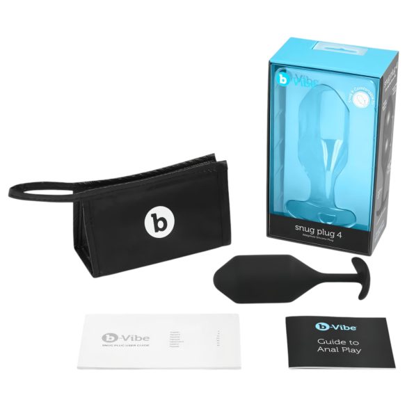 b-vibe - anaal plug met dubbele bal - zwaar 257g - zwart