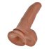 King Cock - dildo met ballen - 23 cm - bruin