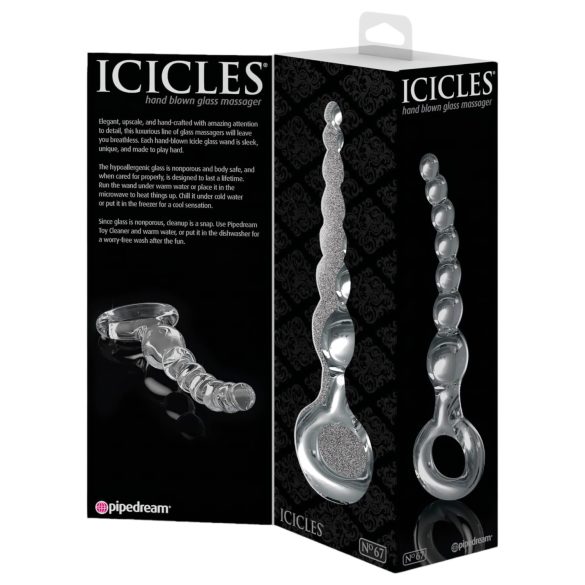 Icicles No. 67 - bolvormige glazen dildo (transparant)
