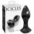 Icicles No. 78 - glazen anale plug - kegelvorm - zwart