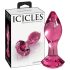 Icicles No. 79 - glazen anaalplug - kegelvormig - roze