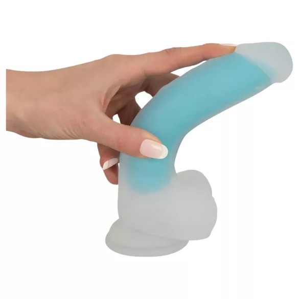 You2Toys Glow in the Dark - dildo met zuignap - oplichtend - blauw