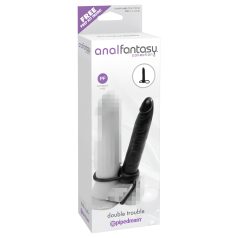   analfantasy - strap-on anaal dildo - dubbel - siliconen - zwart