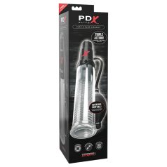PDX Elite - penis pomp en masturbator 2-in-1 - transparant