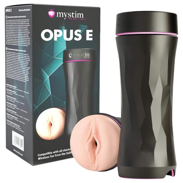 mystim Opus E Vagina - electro masturbator - vagina - natuur zwart