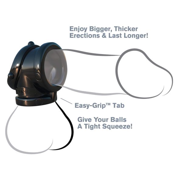 Fantasy Rock Hard - penisring en balstretcherring - zwart