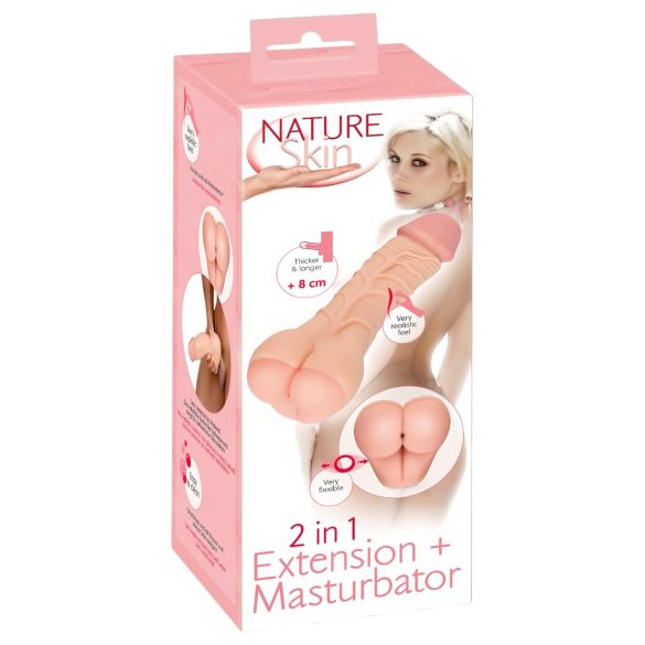 Nature Skin - 2in1 kunstkont en penismantel - huidkleur
