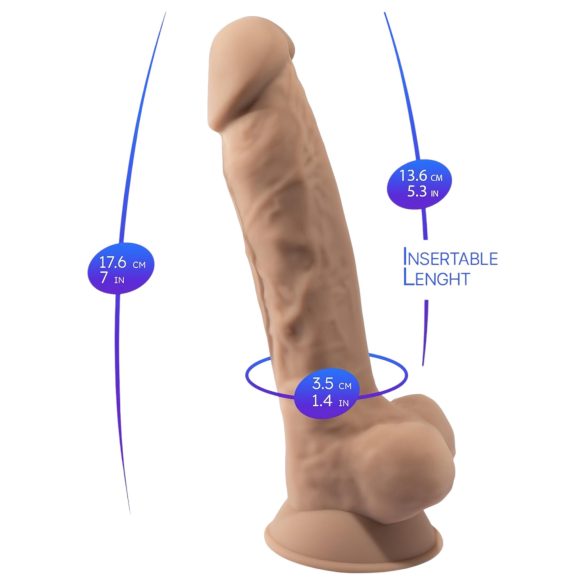 Silexd 7 - dildo met zuignap - 17,5 cm - huidkleur