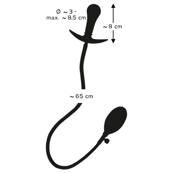 You2Toys - opblaasbare anaalplug met ballen - siliconen - zwart