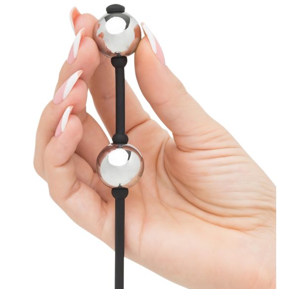 Fifty Shades of Grey - mini geishaballetje - metaal zilver