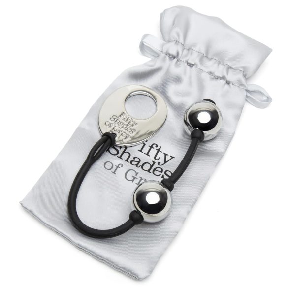 Fifty Shades of Grey - mini geishaballetje - metaal zilver