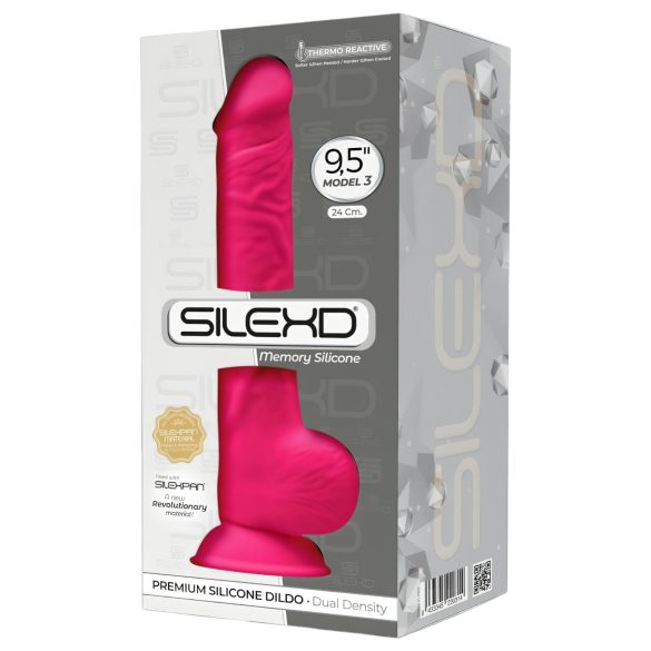 Silexd 9,5 - Zuignap Heren Dildo, 24cm (Roze)