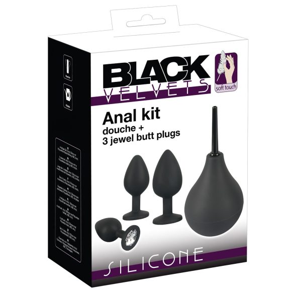 Black Velvets - anaal plug set - 4-delig - zwart
