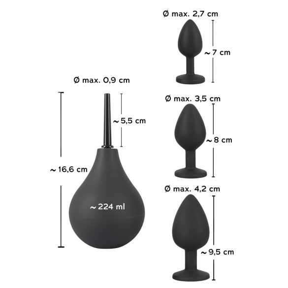 Black Velvets - anaal plug set - 4-delig - zwart