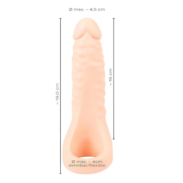 Realistixxx - dubbel dildo met penisring - realistisch - huidskleur