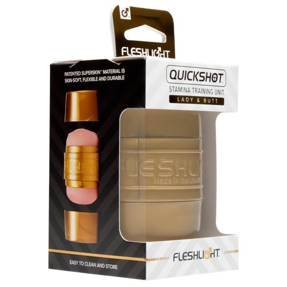 Fleshlight - masturbator Quickshot Stamina Training - vagina en anus - roze