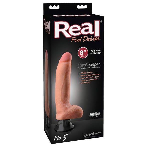 Real Feel Deluxe No.5 - vibrator met ballen - realistisch - huidkleur