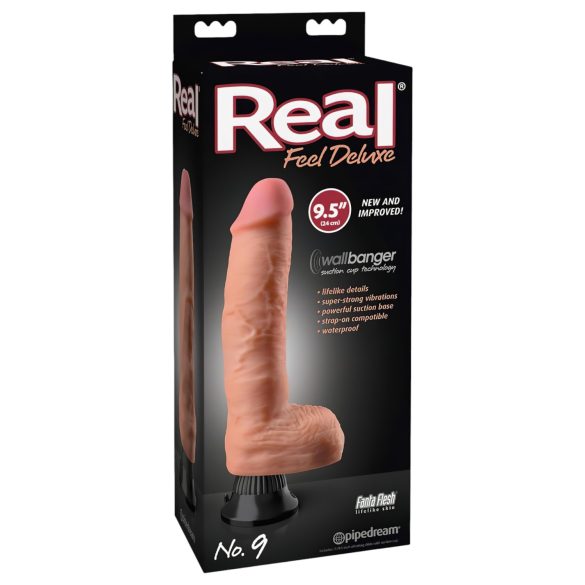 Real Feel Deluxe No.9 - realistische vibrator met ballen, (natuurlijk)