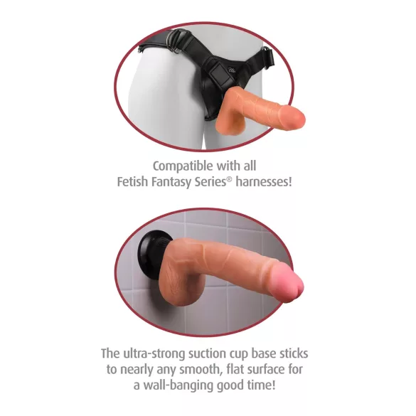 Real Feel Deluxe No.9 - vibrator met balzak - realistisch - huidskleur